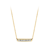 Baguette Cut Diamond Bar Necklace in 18ct Yellow Gold