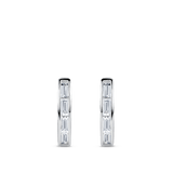 Ear Party White Gold Baguette Cut Diamond Huggie Earrings in 18ct Gold