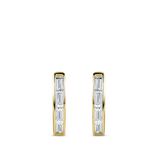 Ear Party Gold Baguette Cut Diamond Huggie Earrings in 18ct Gold