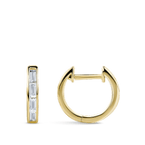 Ear Party Gold Baguette Cut Diamond Huggie Earrings in 18ct Gold