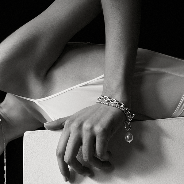 Silver Toggle Bracelet with Baroque South Sea Pearl Enhancer
