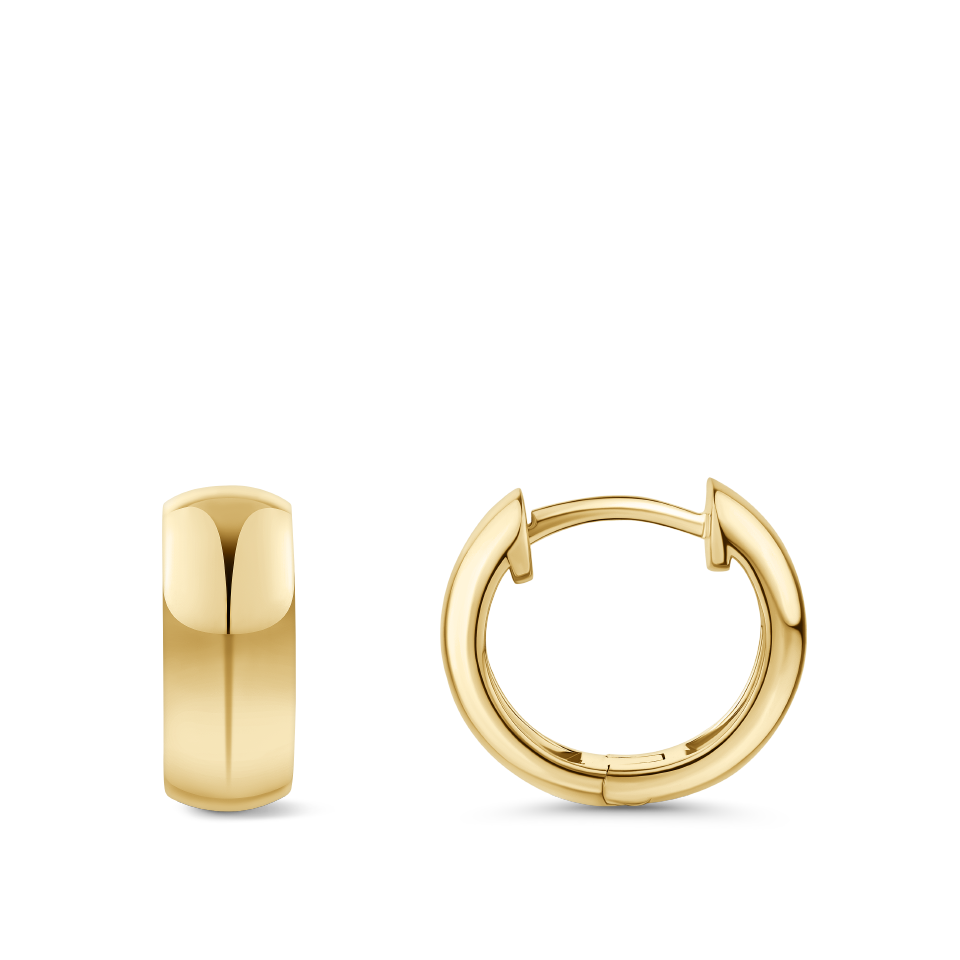Barrel Huggie Earrings in 18ct Yellow Gold Hardy Brothers Jewellers