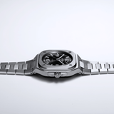 Bell & Ross BR-05 Automatic 40mm Men's Watch, reference BR05A-BL-ST/SST, captured in side profile to highlight the brushed and polished stainless steel case construction. The integrated bracelet design flows seamlessly from the case, a signature of the BR-05 collection.