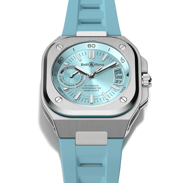 Bell & Ross BR-X5 Ice Blue Dial Rubber Strap Automatic Watch 41mm BRX5R-IB-ST/SRB Hardy Brothers Jewellers