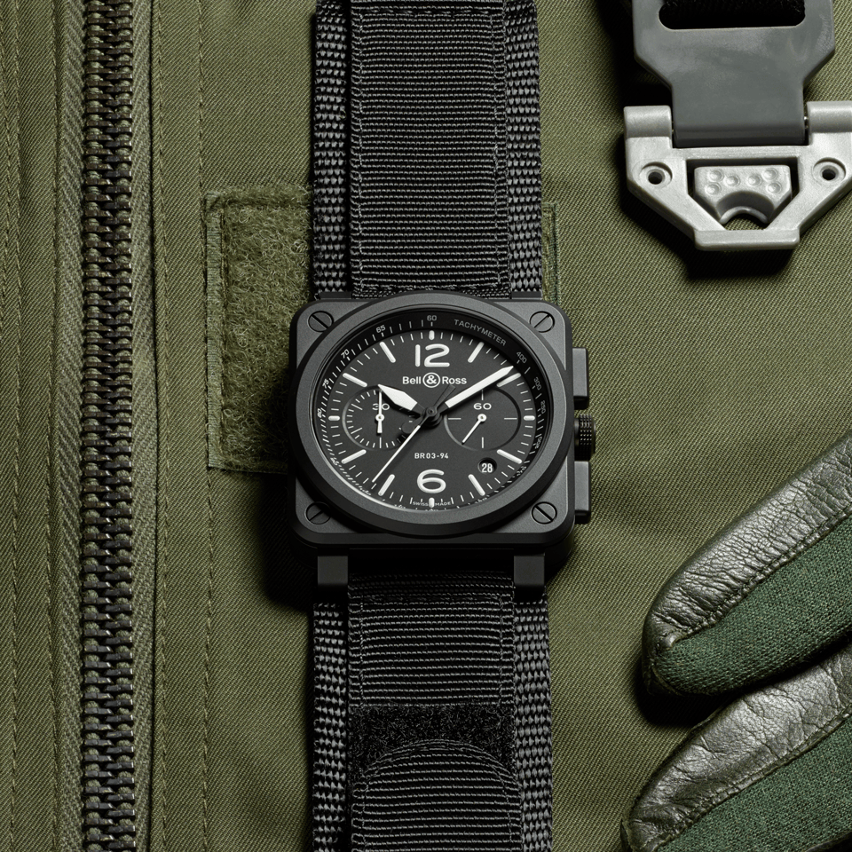 Bell & Ross BR-03 Automatic Chronograph Watch BR0394-BL-CE