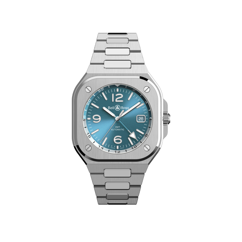 Bell & Ross BR 05 GMT Sky Blue Hardy Brothers Jewellers