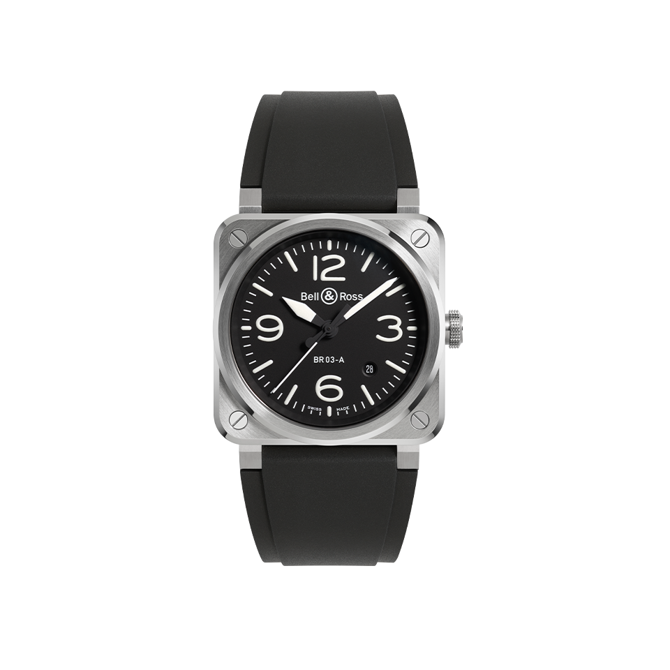 Bell & Ross BR 03 Black Steel 41.00mm BR03A-BL-ST/SRB Hardy Brothers Jewellers