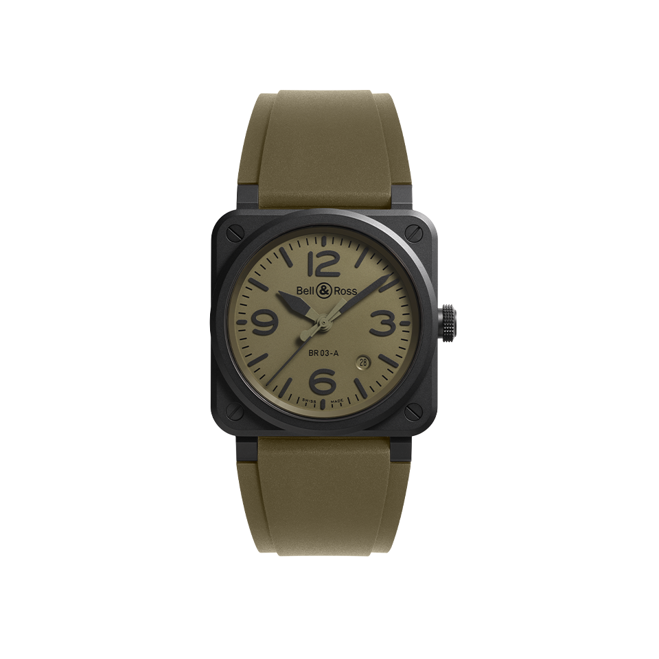 Bell & Ross BR 03 Military Ceramic 41.00mm BR03A-MIL-CE/SRB Hardy Brothers Jewellers