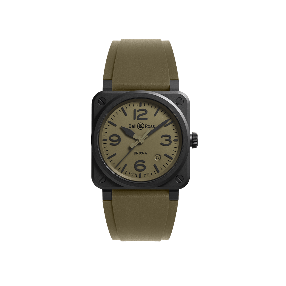 Bell & Ross BR 03 Military Ceramic 41.00mm BR03A-MIL-CE/SRB Hardy Brothers Jewellers