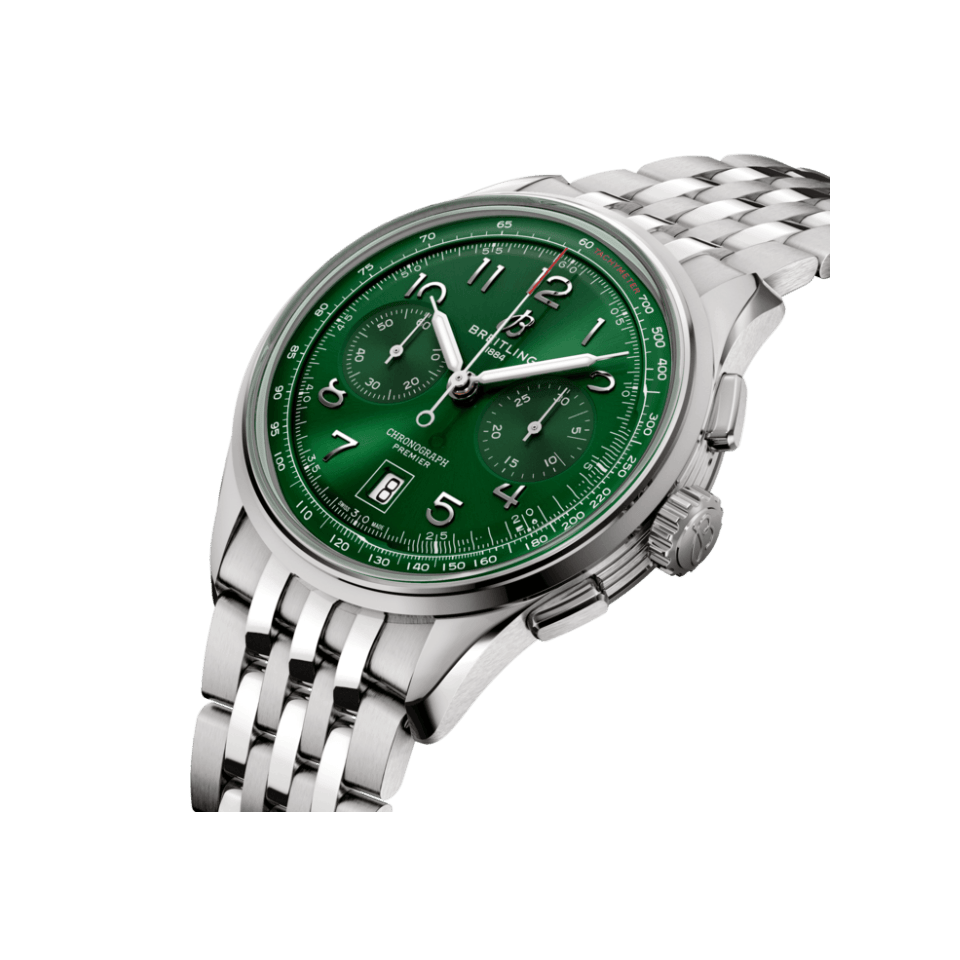 Breitling Premier B01 Chronograph 42 Green | Hardy Brothers Jewellers