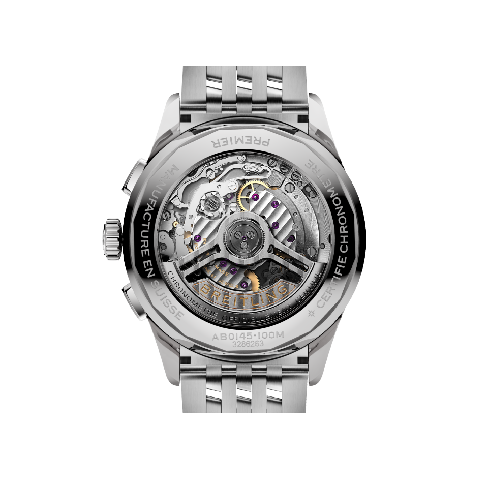 Watch Breitling Premier B01 Chronograph 42 Green Dial Stainless Steel Bracelet Hardy Brothers Jewellers