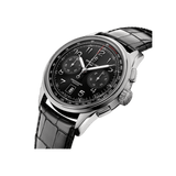Watch Breitling Premier B01 Chronograph 42 Black Dial Stainless Steel Alligator Strap Hardy Brothers Jewellers