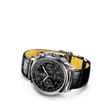 Watch Breitling Premier B01 Chronograph 42 Black Dial Stainless Steel Alligator Strap Hardy Brothers Jewellers