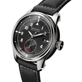 Bremont Fury Stainless Steel Automatic Watch with Black Dial and Black Leather Strap Hardy Brothers Jewellers