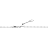 Close-up detail of the Cable Link Chain Necklace in 18ct white gold by Hardy Brothers, highlighting the slider clasp and cable-link design.