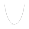 Cable Link Chain Necklace in 18ct white gold from Hardy Brothers Jewellers, shown in full length with its fine, polished cable links.