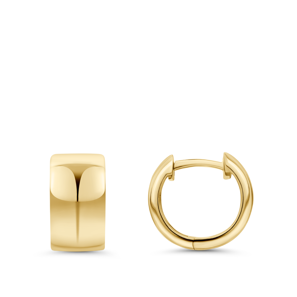Cigar Huggie Earrings in 18ct Yellow Gold Hardy Brothers Jewellers
