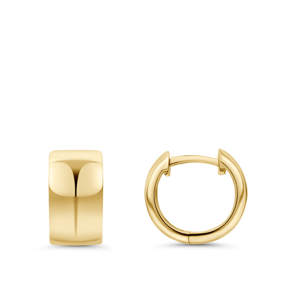 Cigar Huggie Earrings in 18ct Yellow Gold | Hardy Brothers Jewellers