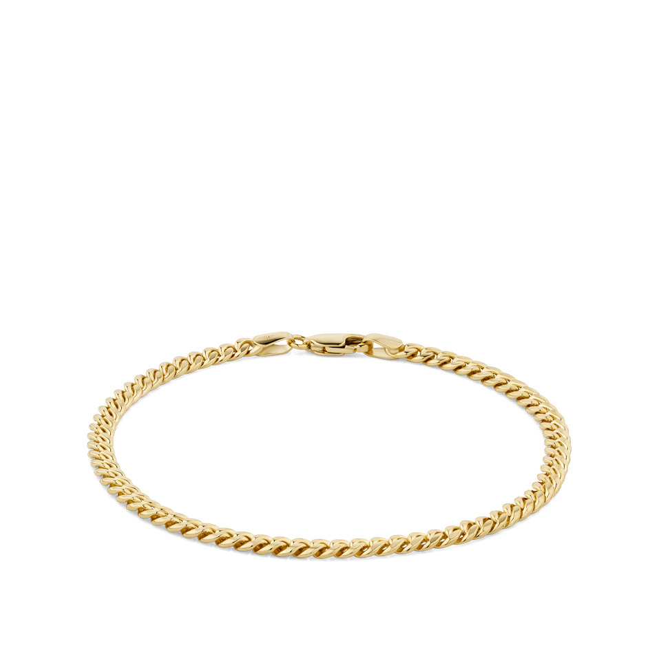 Miami Link Chain Bracelet in 18ct Yellow Gold - Hardy Brothers Jewellers