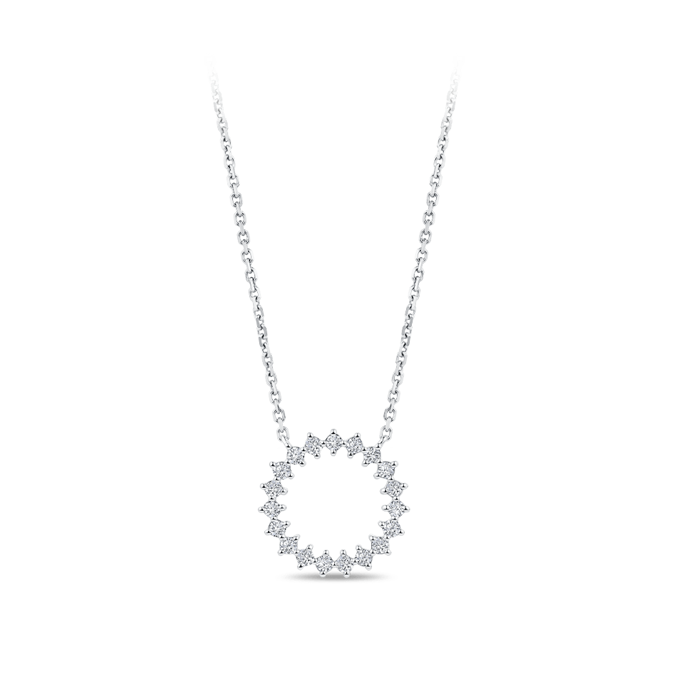 Circle Diamond Necklace 18ct White Gold - Hardy Brothers