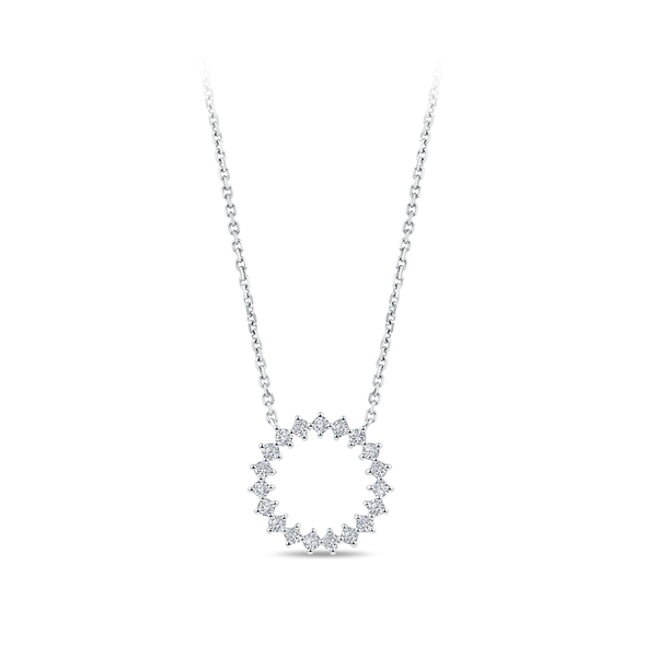 Circle Diamond Necklace 18ct White Gold Hardy Brothers Jewellers
