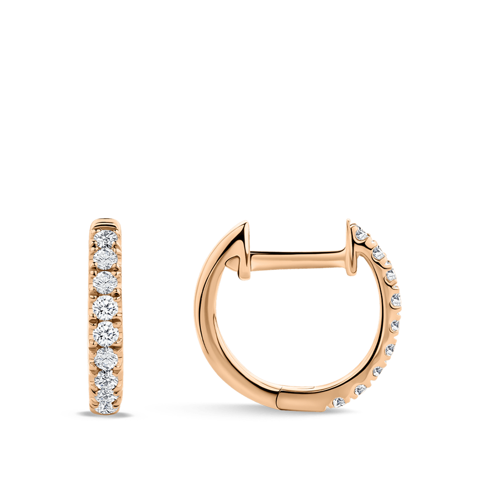 Ear Party Rose Gold Diamond Huggie Earrings in 18ct Gold