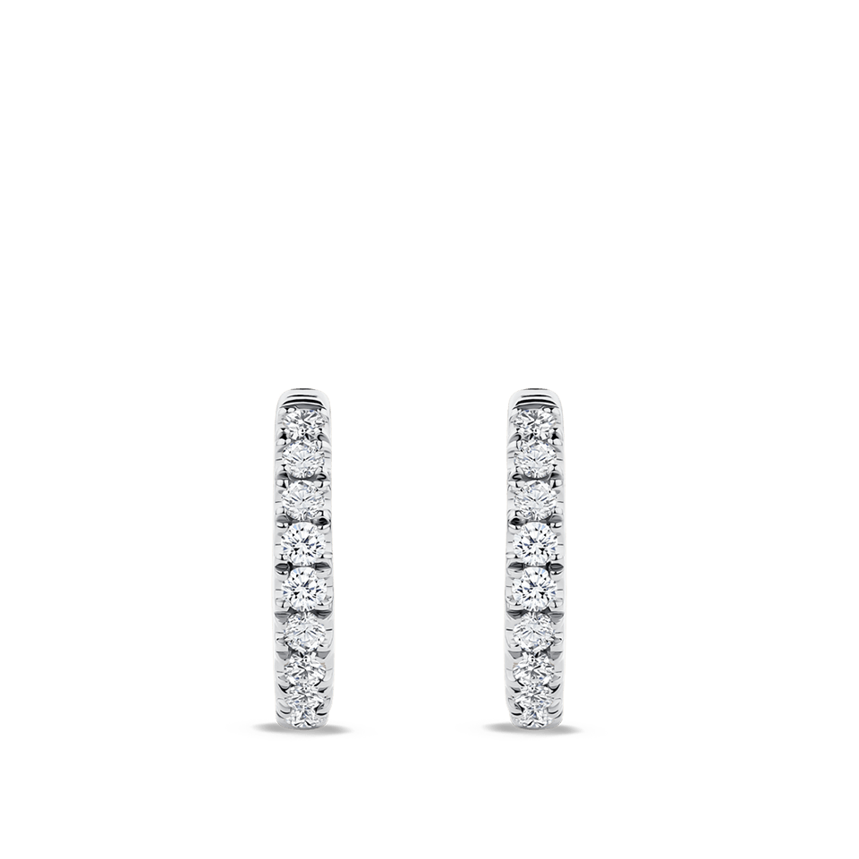 Ear Party White Gold Diamond Huggie Earrings in 18ct Gold