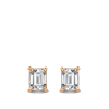 0.50ct Emerald Cut Diamond Stud Earrings in 18ct Rose Gold Hardy Brothers Jewellers