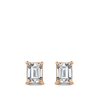 0.50 Carat Emerald Cut Diamond Stud Earrings in 18ct Rose Gold