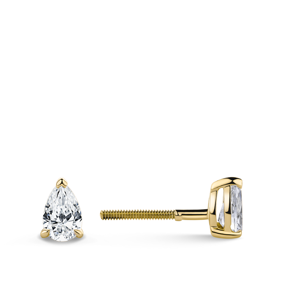 0.50ct Pear Cut Diamond Stud Earrings in 18ct Yellow Gold Hardy Brothers Jewellers