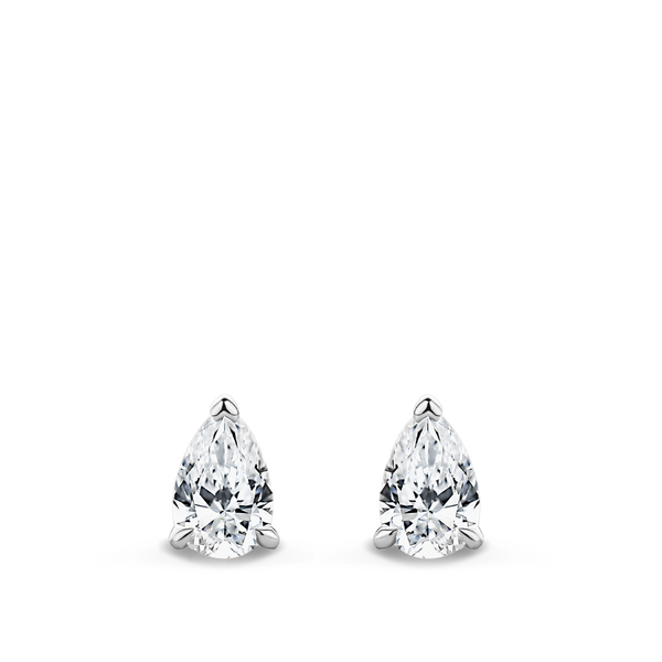 0.50ct Pear Cut Diamond Stud Earrings in 18ct White Gold Hardy Brothers Jewellers