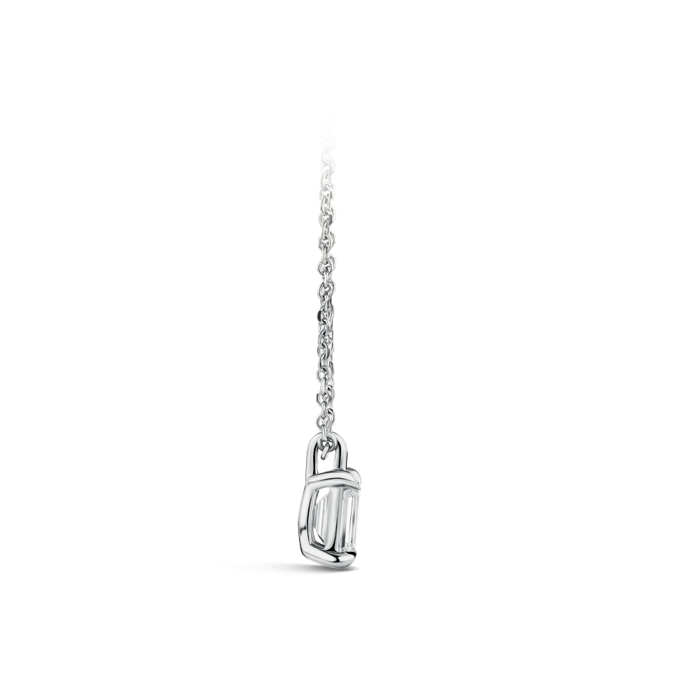 0.23 Carat Emerald Cut Diamond Pendant in 18ct White Gold