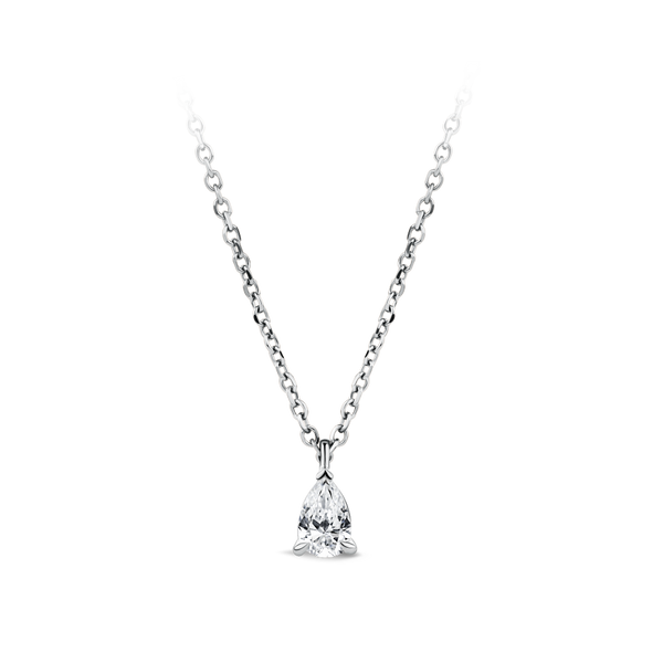 0.25ct Pear Cut Diamond Pendant in 18ct White Gold Hardy Brothers Jewellers