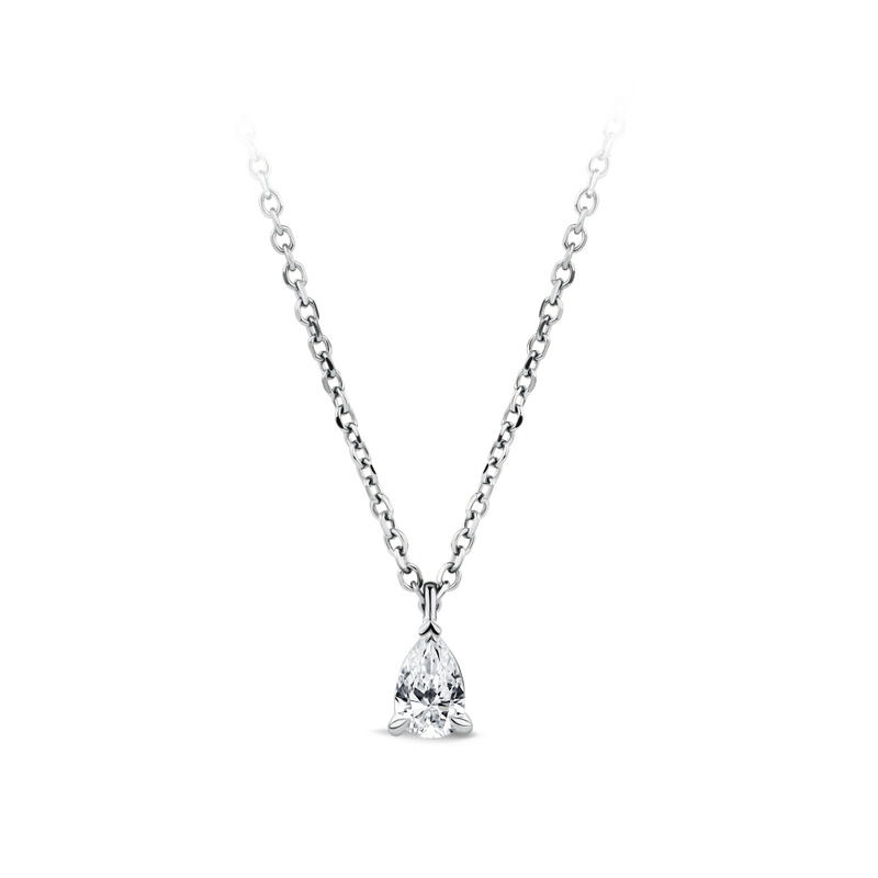 0.25ct Pear Cut Diamond Pendant in 18ct White Gold Hardy Brothers Jewellers