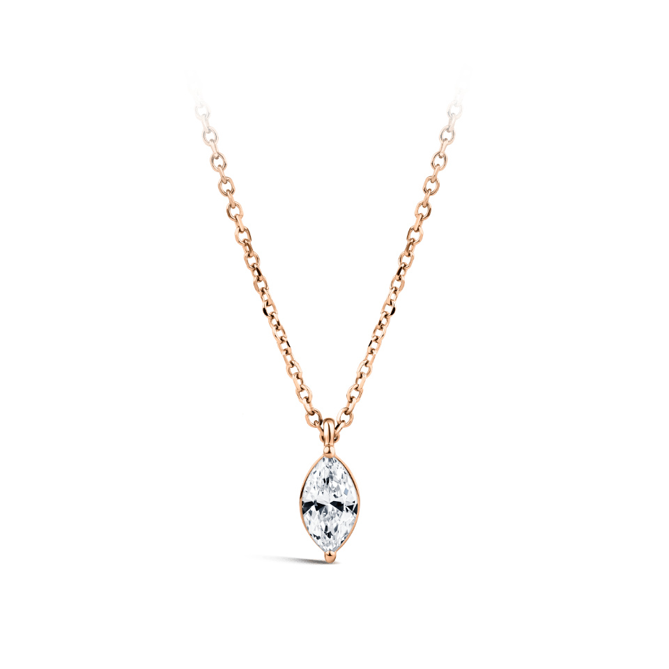 0.25 Carat Marquise Cut Diamond Pendant in 18ct Rose Gold