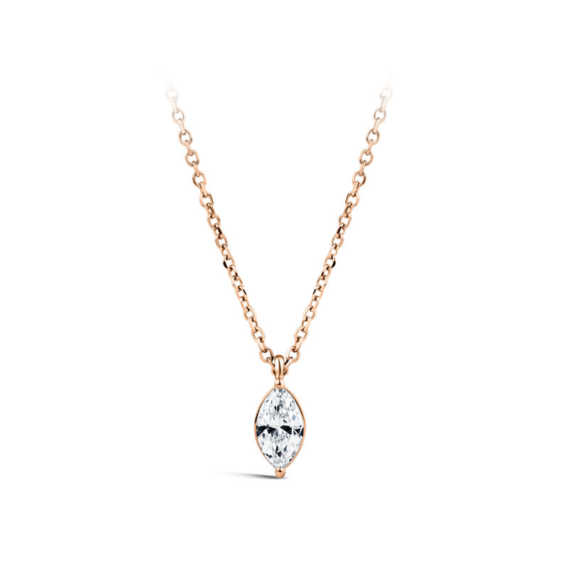0.25ct Marquise Cut Diamond Pendant in 18ct Rose Gold Hardy Brothers Jewellers