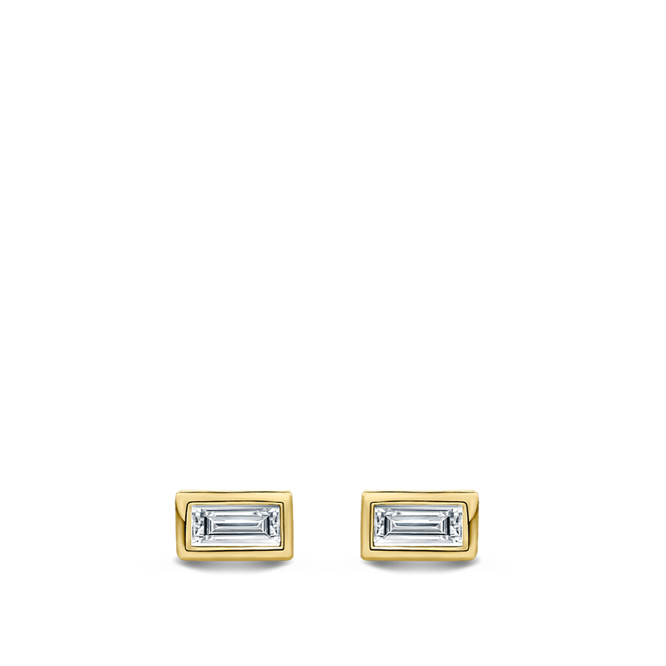 Ear Party Baguette Cut Diamond Studs in 18ct Gold