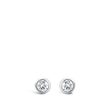Ear Party Bezel Set 0.10 Carat Diamond Stud Earrings in 18ct White Gold Hardy Brothers Jewellers