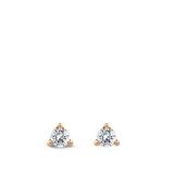 Ear Party 0.10ct 3 Claw Mini Diamond Studs in 18ct Rose Gold