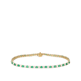 Emerald and Diamond Tennis Bracelet in 18ct Yellow Gold