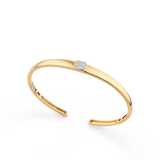 Multi-set Emerald Shape Diamond Cuff in 18ct Yellow Gold