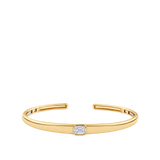 Multi-set Emerald Shape Diamond Cuff in 18ct Yellow Gold