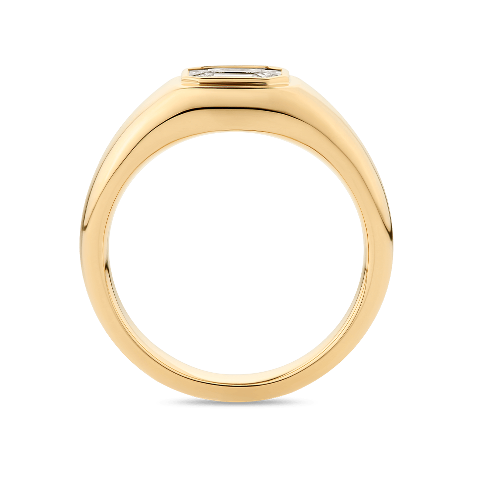 Multi-set Emerald Shape Diamond Ring in 18ct Yellow Gold