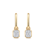 Multi-set Emerald Shape Diamond Drop Earrings in 18ct Yellow Gold