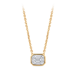 Multi-set Emerald Shape Diamond Necklace in 18ct Yellow Gold