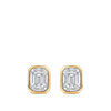 Multi-set Emerald Shape Diamond Stud Earrings in 18ct Yellow Gold