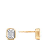 Multi-set Emerald Shape Diamond Stud Earrings in 18ct Yellow Gold