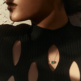 Emerald Cut Green Tourmaline Necklace in 18ct Yellow Gold