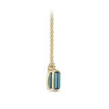 Indicolite Tourmaline and Diamond Pendant in 18ct Yellow Gold