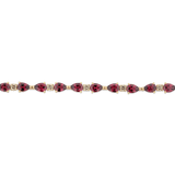 Fancy Cut Diamond and Rhodolite Garnet Tennis Bracelet